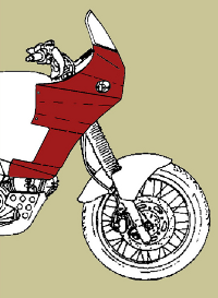 Line diagram of Cagiva motorcycle fairing